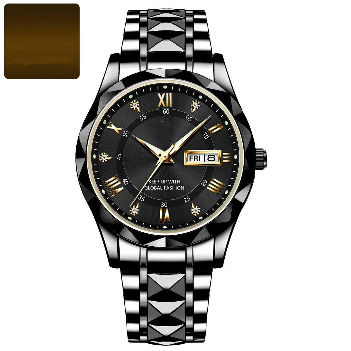 Reloj de pulsera de lujo resistente al agua para hombre con función luminosa