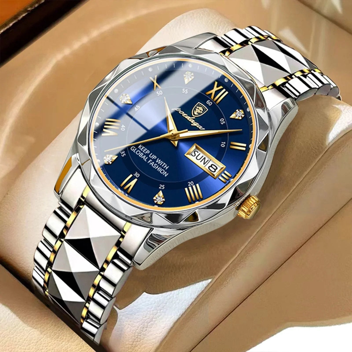 Reloj de pulsera de lujo resistente al agua para hombre con función luminosa