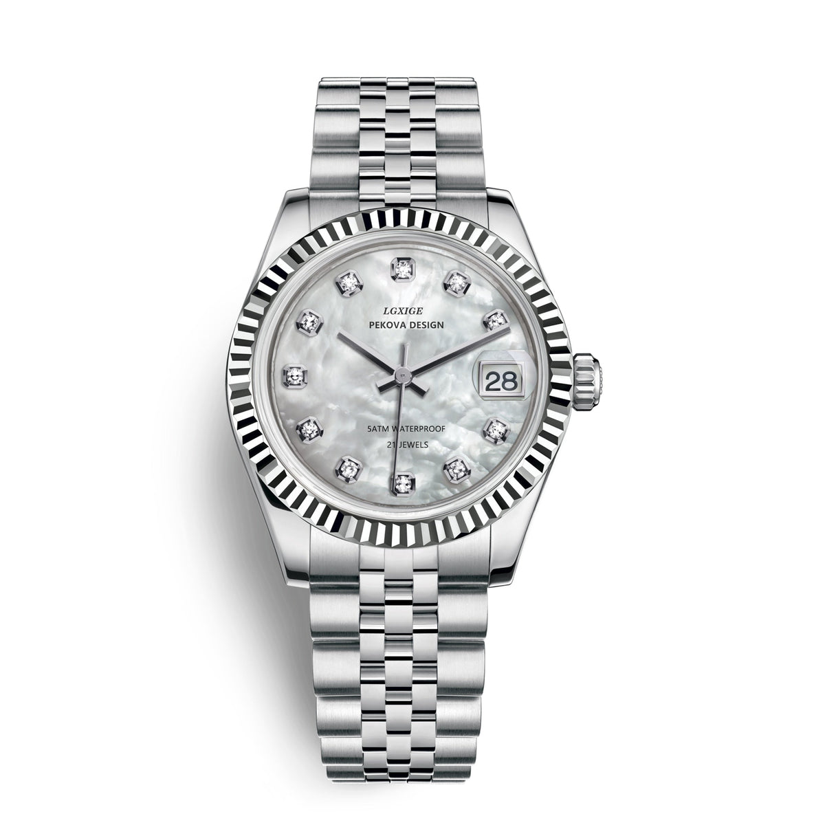 Reloj de pulsera en acero inoxidable con diseño clásico