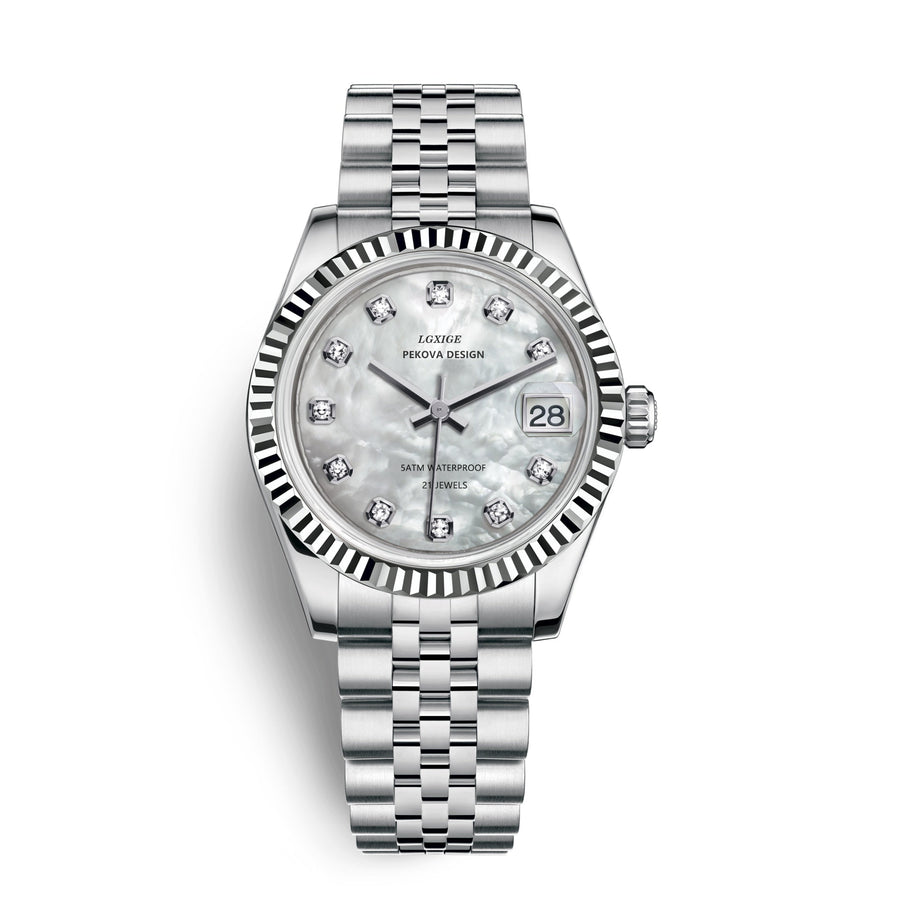 Reloj de pulsera en acero inoxidable con diseño clásico