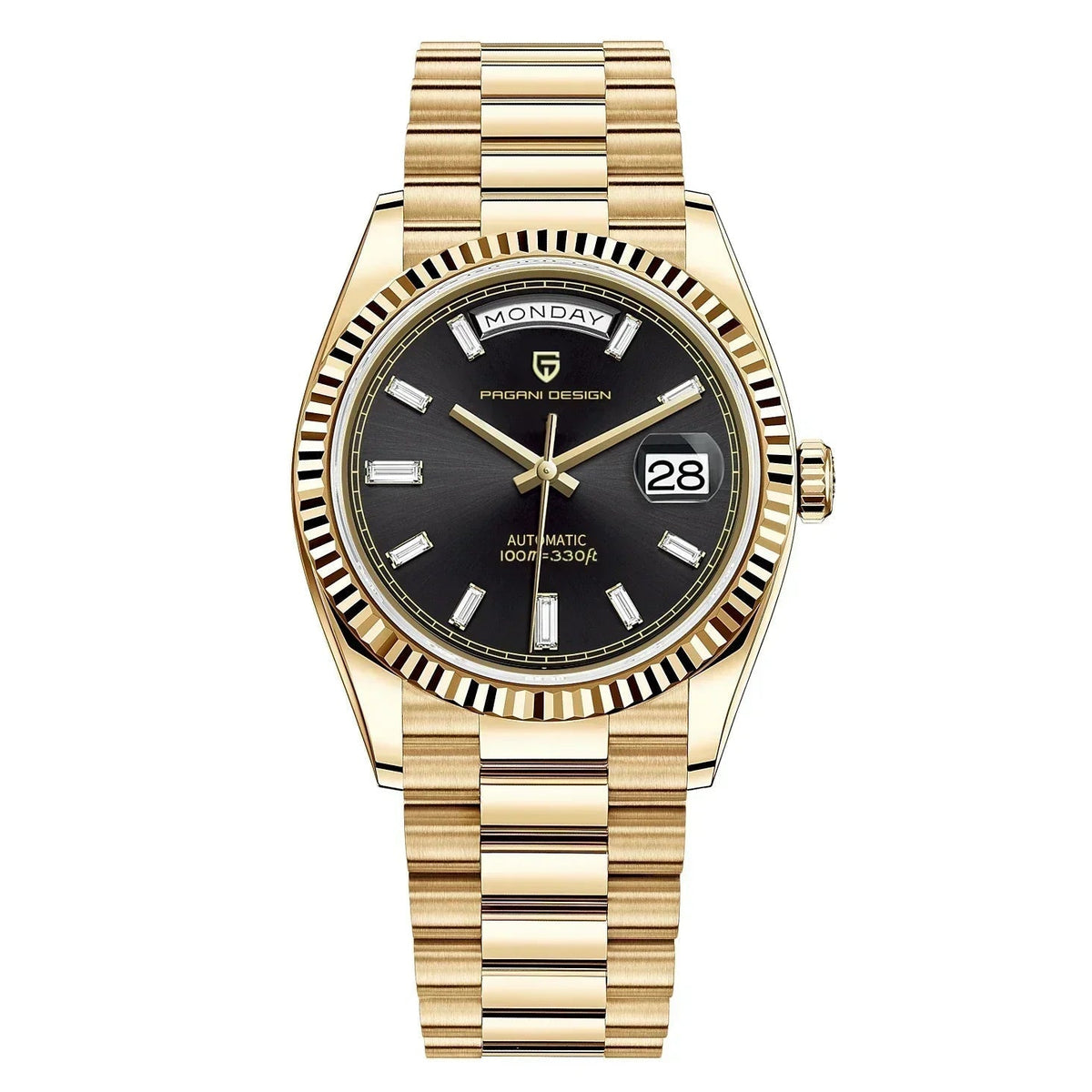 Reloj de pulsera para hombre elegante con movimiento automático e indicador de fecha