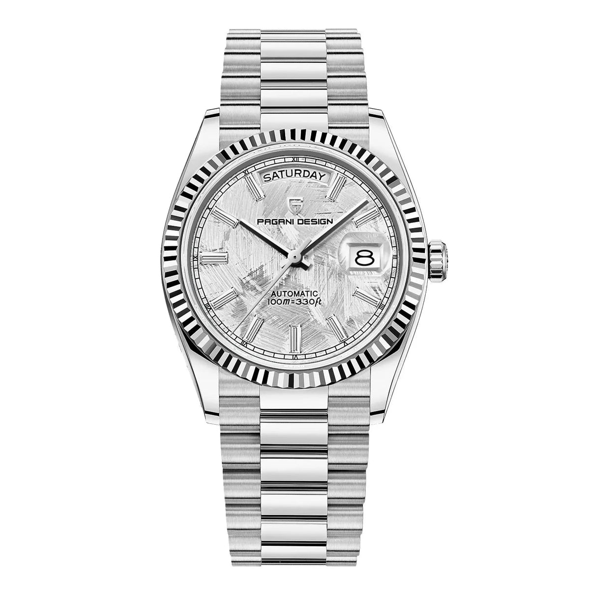 Reloj de pulsera para hombre elegante con movimiento automático e indicador de fecha
