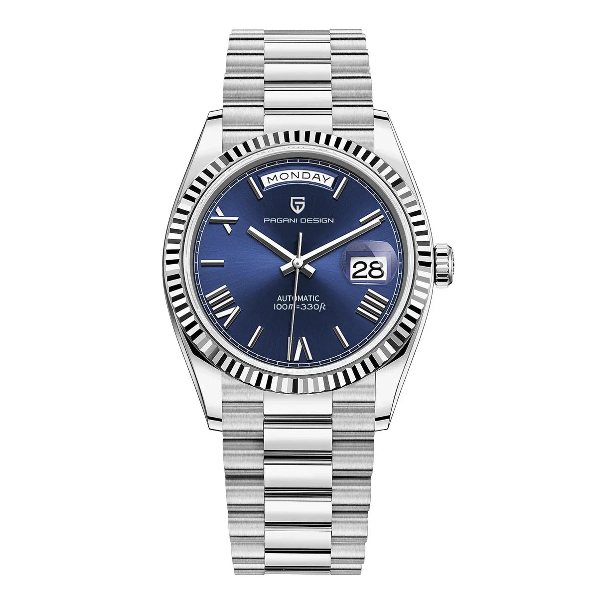 Reloj de pulsera para hombre elegante con movimiento automático e indicador de fecha