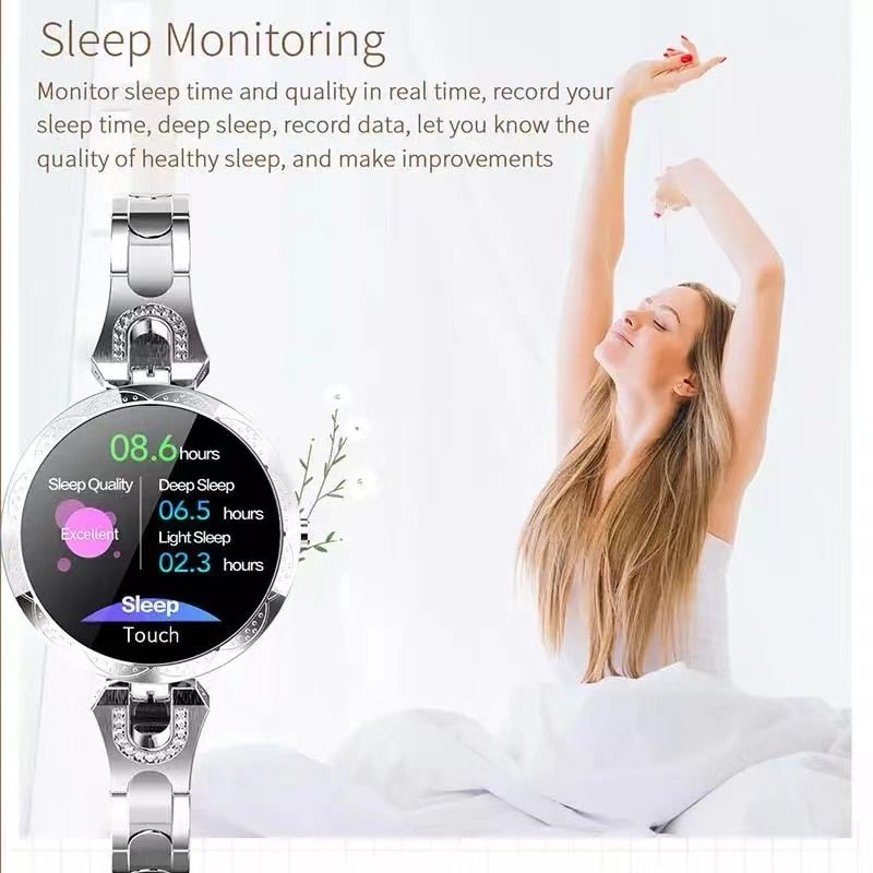 Reloj inteligente de fitness resistente al agua para mujer