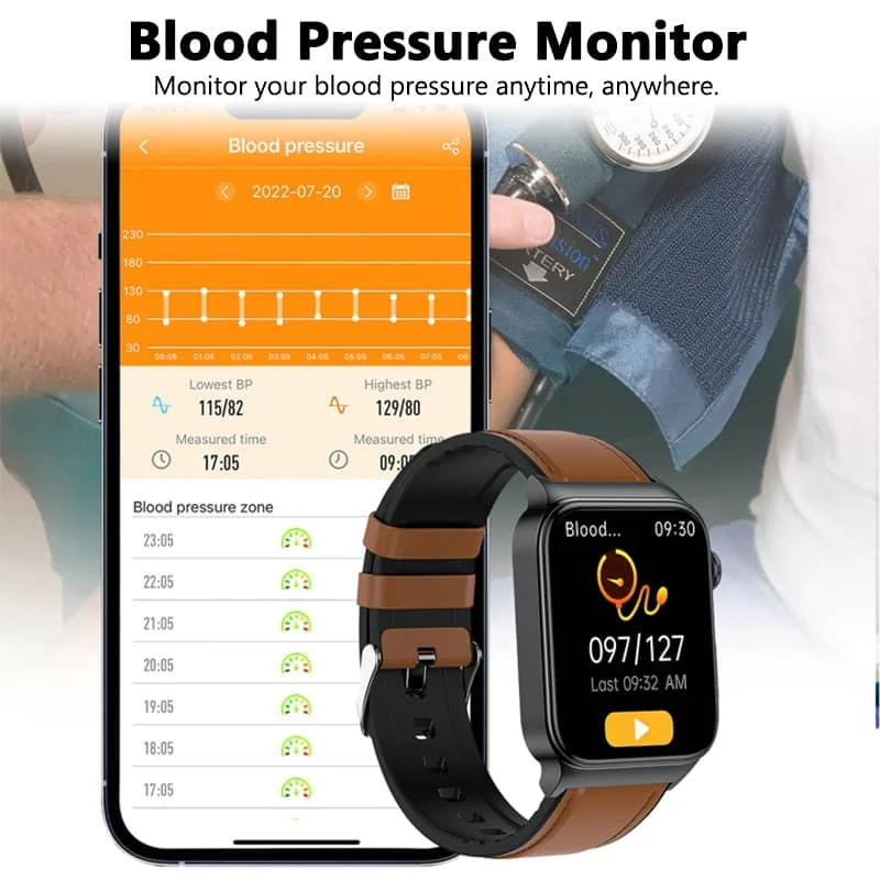 Reloj inteligente todo en uno para monitorización de salud con ECG y medidor de glucosa en sangre
