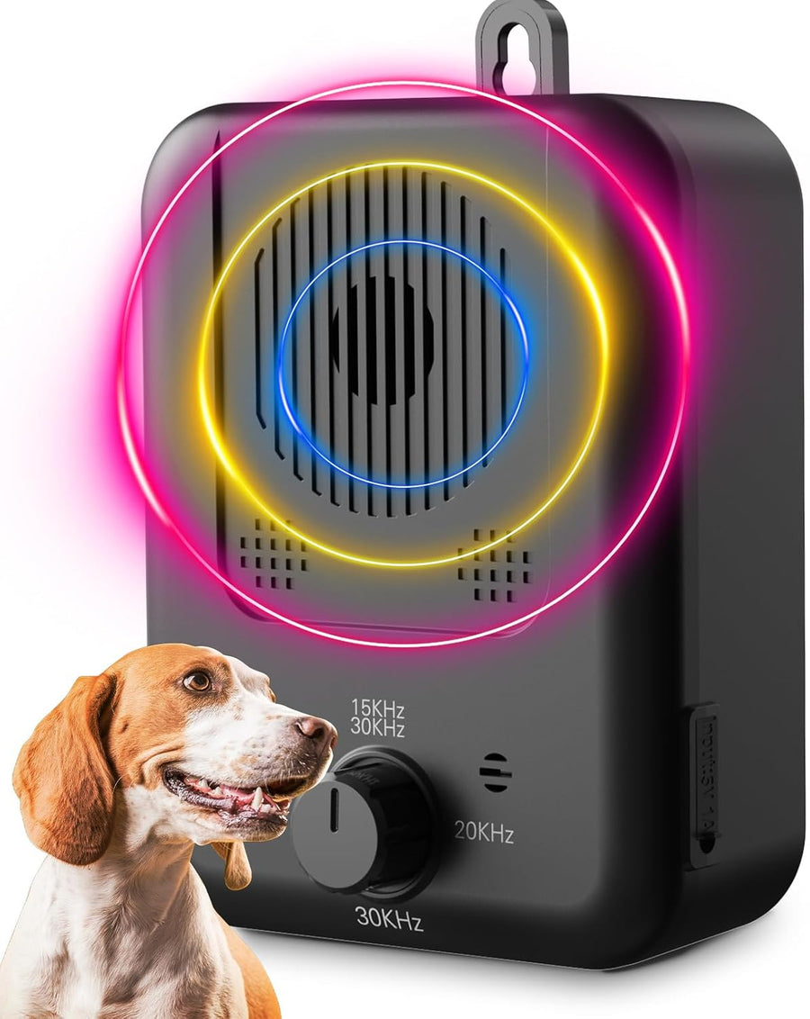 Repelente antiladridos ultrasónico recargable para perros con alcance de 15 metros