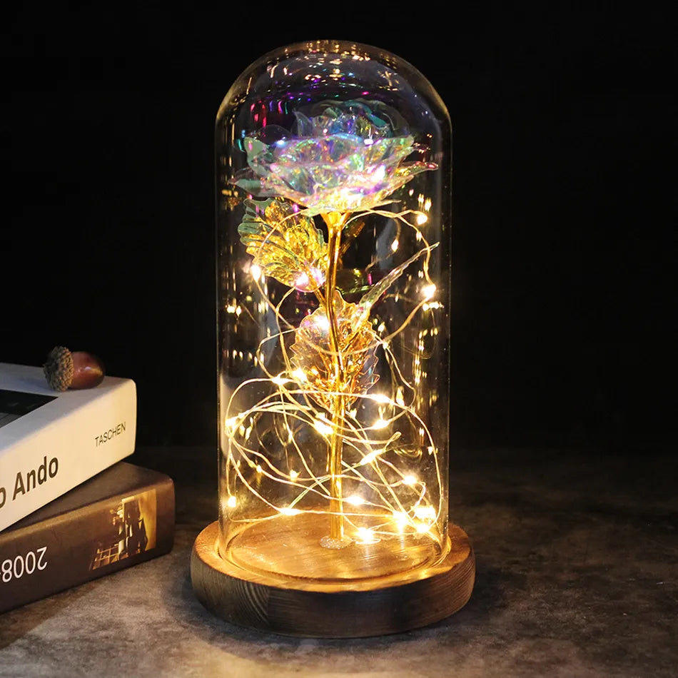 Rosa Eterna con Luz | Un Regalo Atemporal de Calidez y Amor