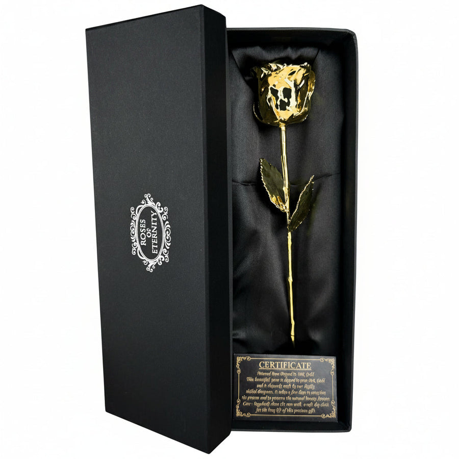 Rosa Natural Bañada en Oro de 24K - Preservada como Regalo de Amor Eterno