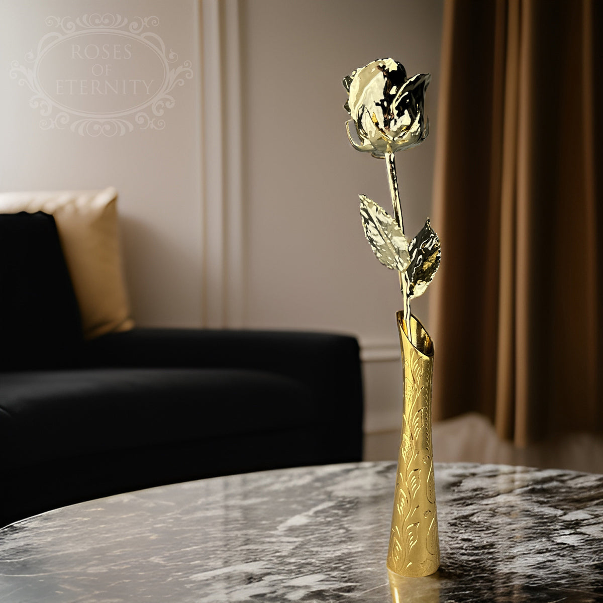 Rosa Natural Bañada en Oro de 24K - Preservada como Regalo de Amor Eterno