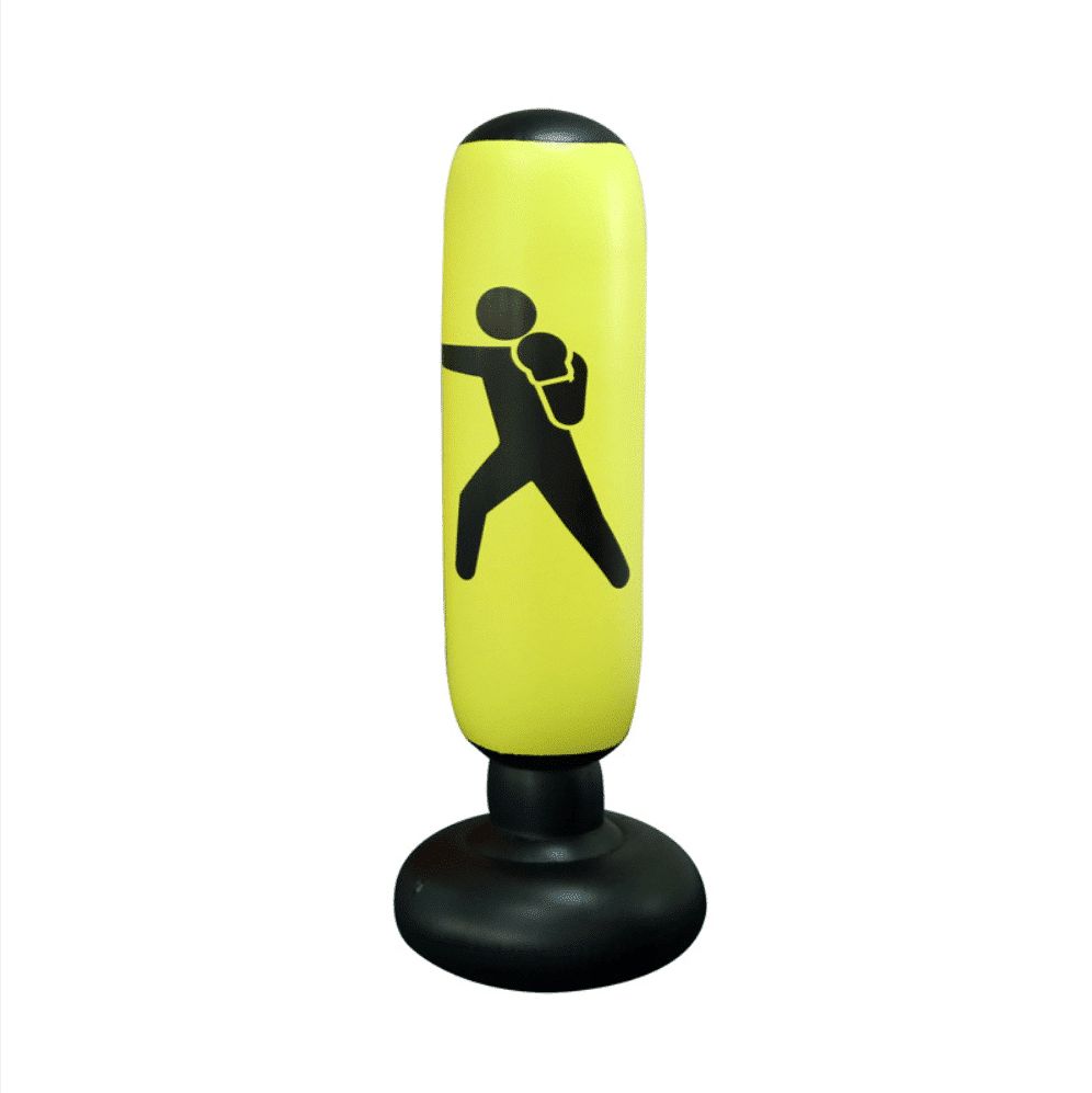 Saco de boxeo inflable en rojo, amarillo o negro (apto para toda la familia)