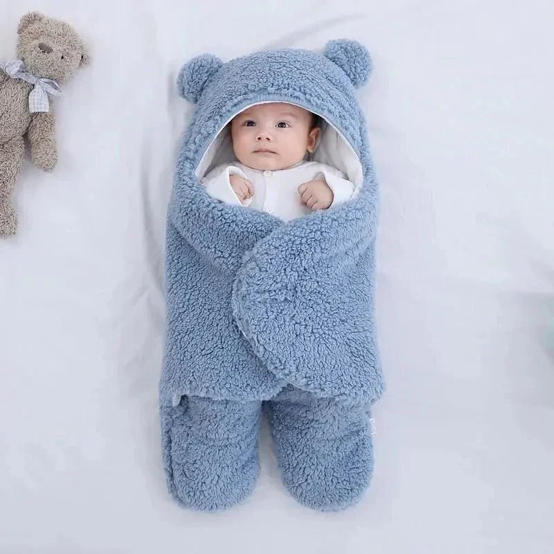 Saco de dormir infantil – Manta polar de invierno con diseño de osito