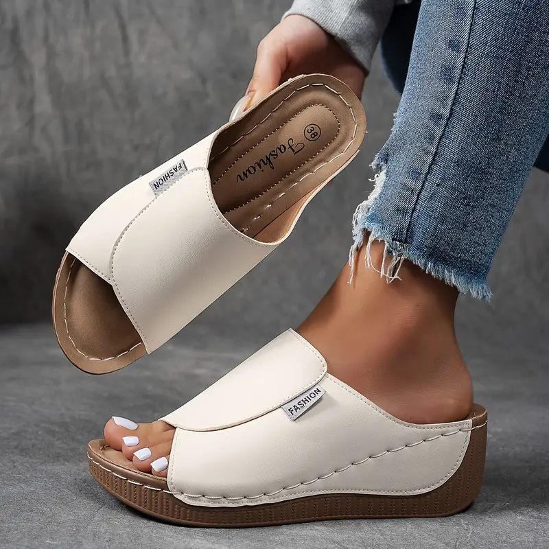 Sandalias destalonadas con cuña para mujer