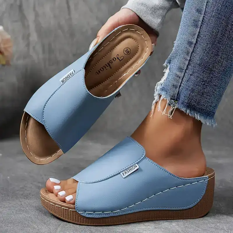 Sandalias destalonadas con cuña para mujer
