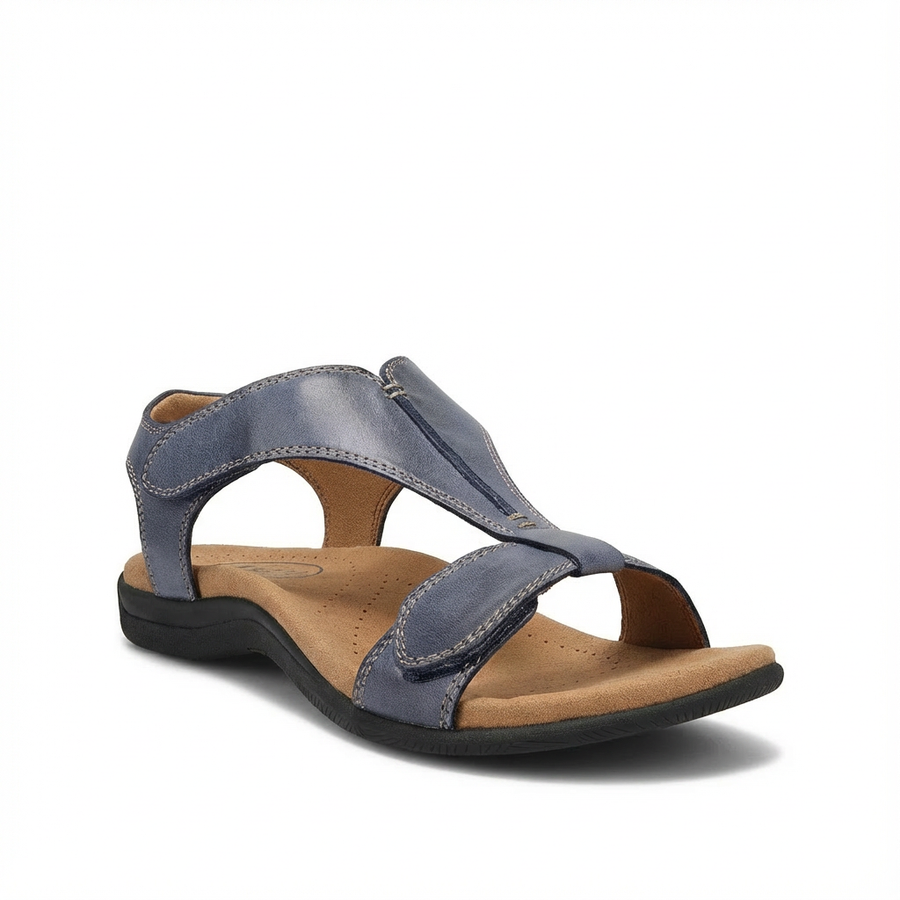 Sandalias ortopédicas para mujer con diseño de correa en T y cierre ajustable