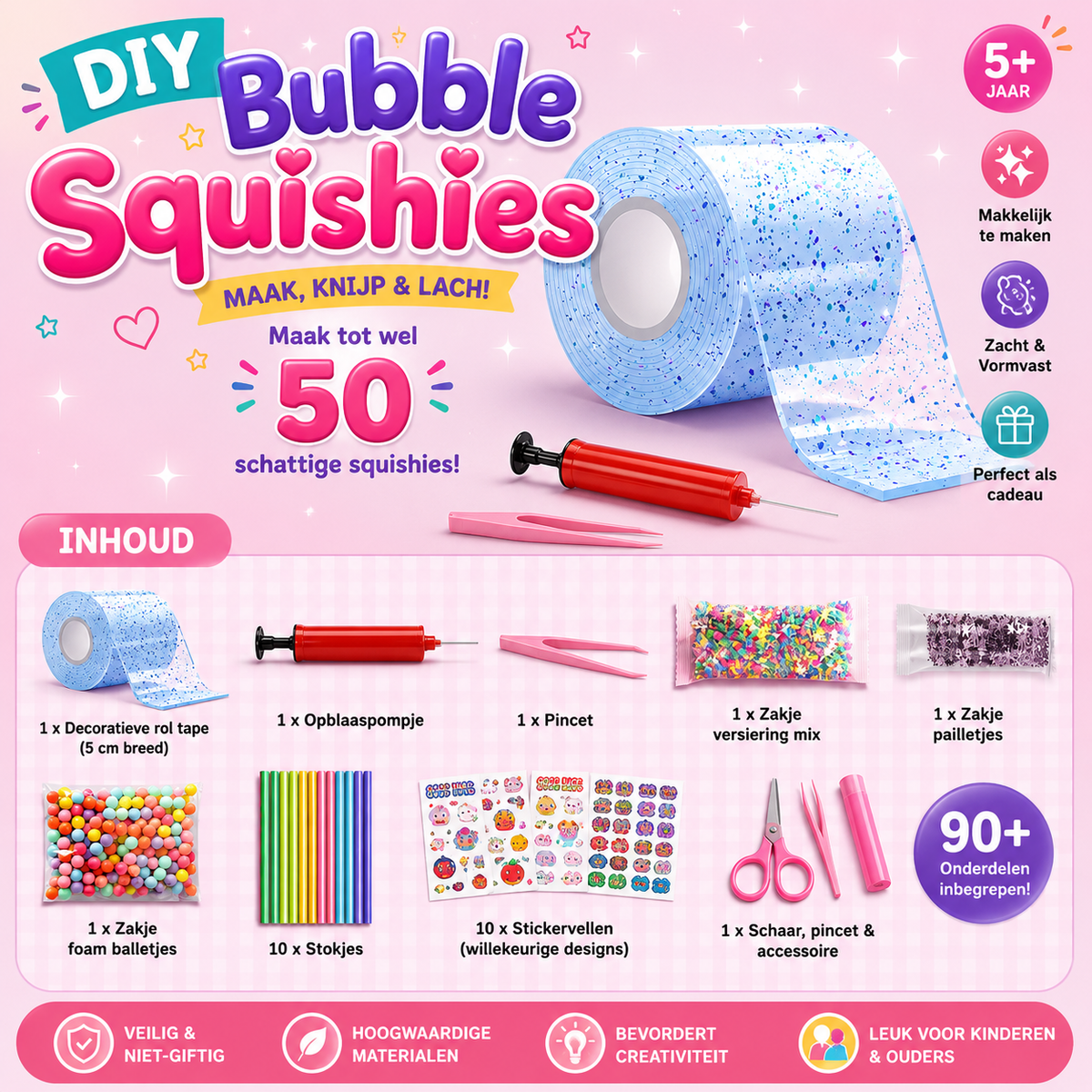 Set creativo de 41 piezas para hacer burbujas de cinta — Tendencia TikTok para niños