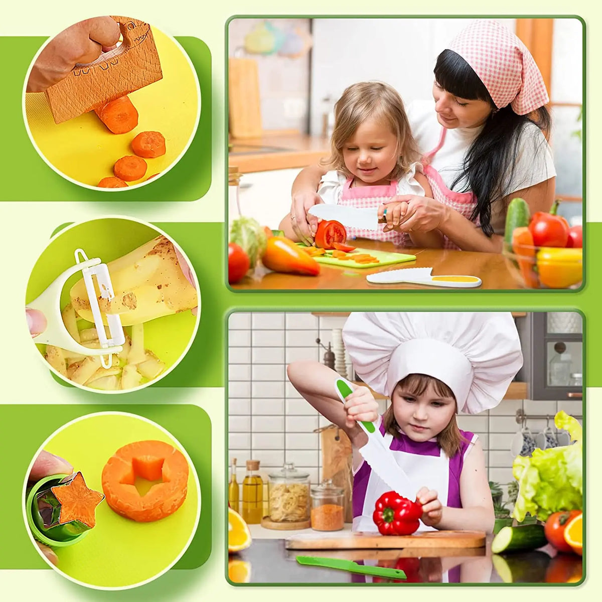 Set de 13 utensilios de cocina Montessori