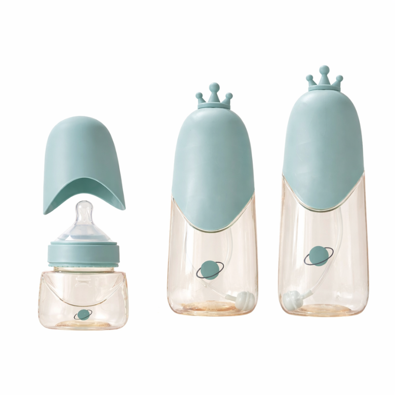 Set de biberones anticólicos de silicona suave para bebé