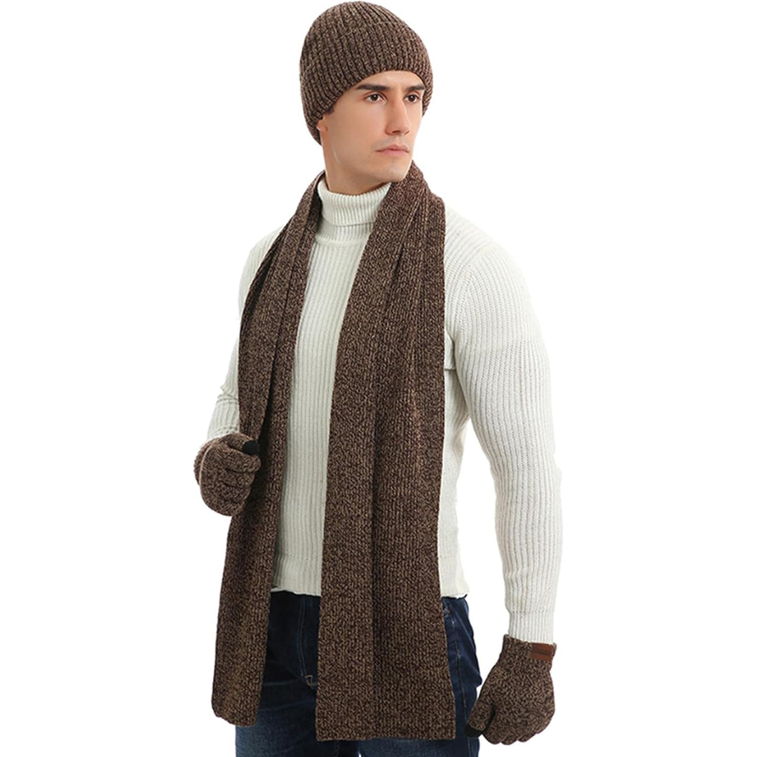 Set de invierno de gorro y guantes para hombre
