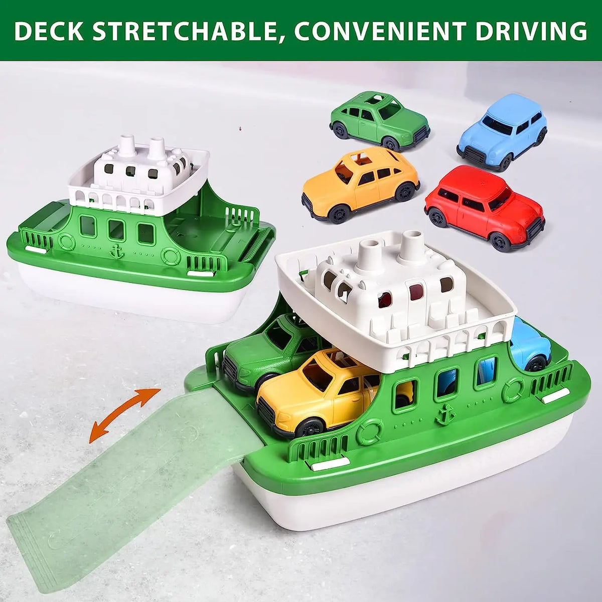 Set de juguetes acuáticos para el baño para niños - Barcos y coches