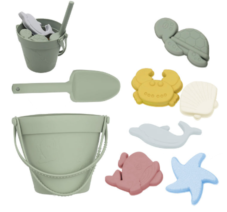 Set de juguetes de playa y arena de silicona ecológica