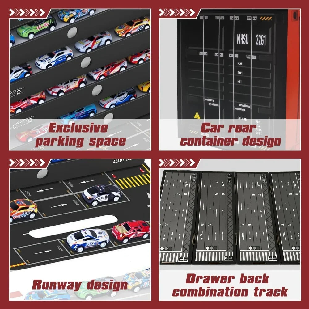 Set de supercoches de carreras de 48 piezas con pista para niños
