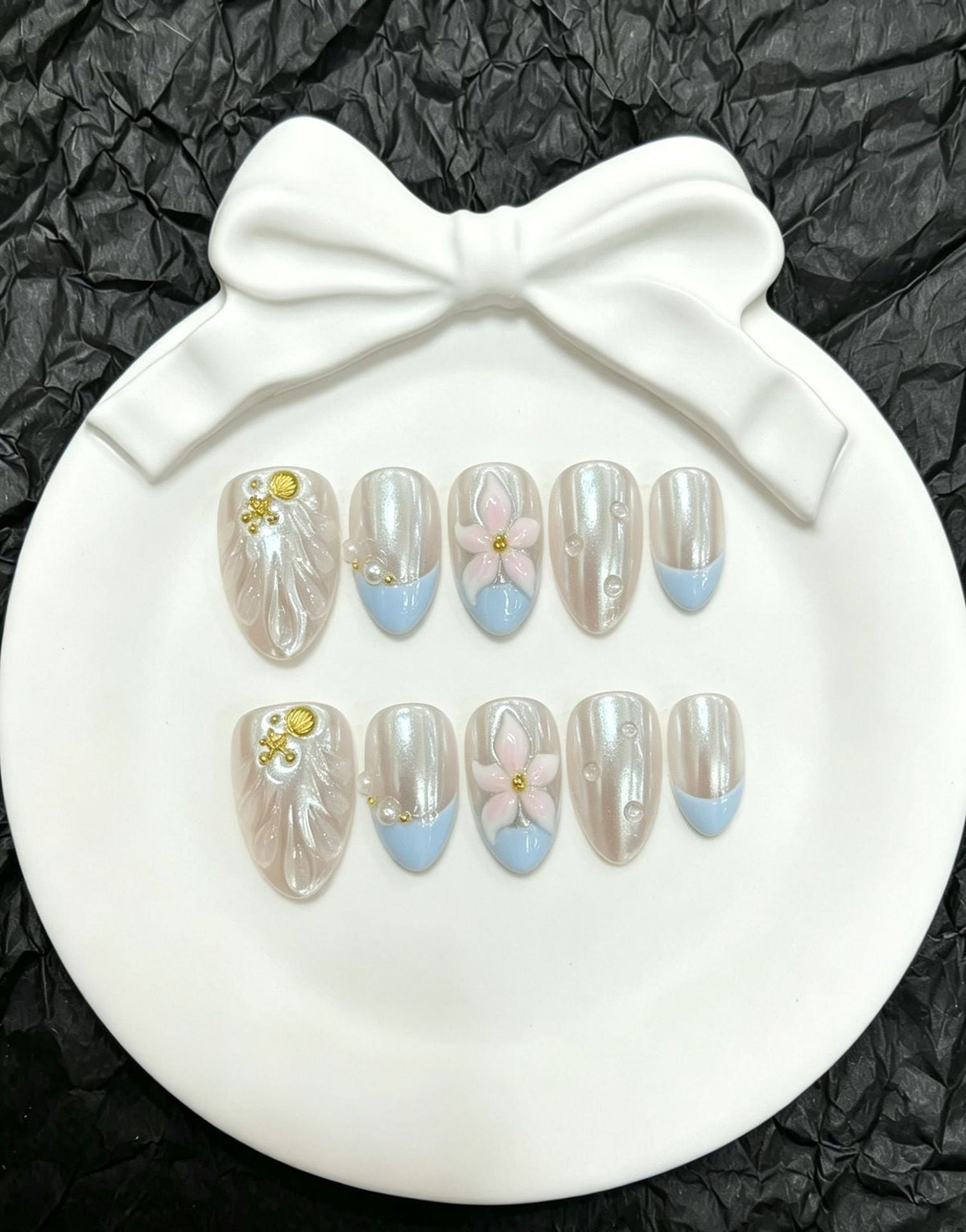 Set de uñas postizas press-on artesanales premium