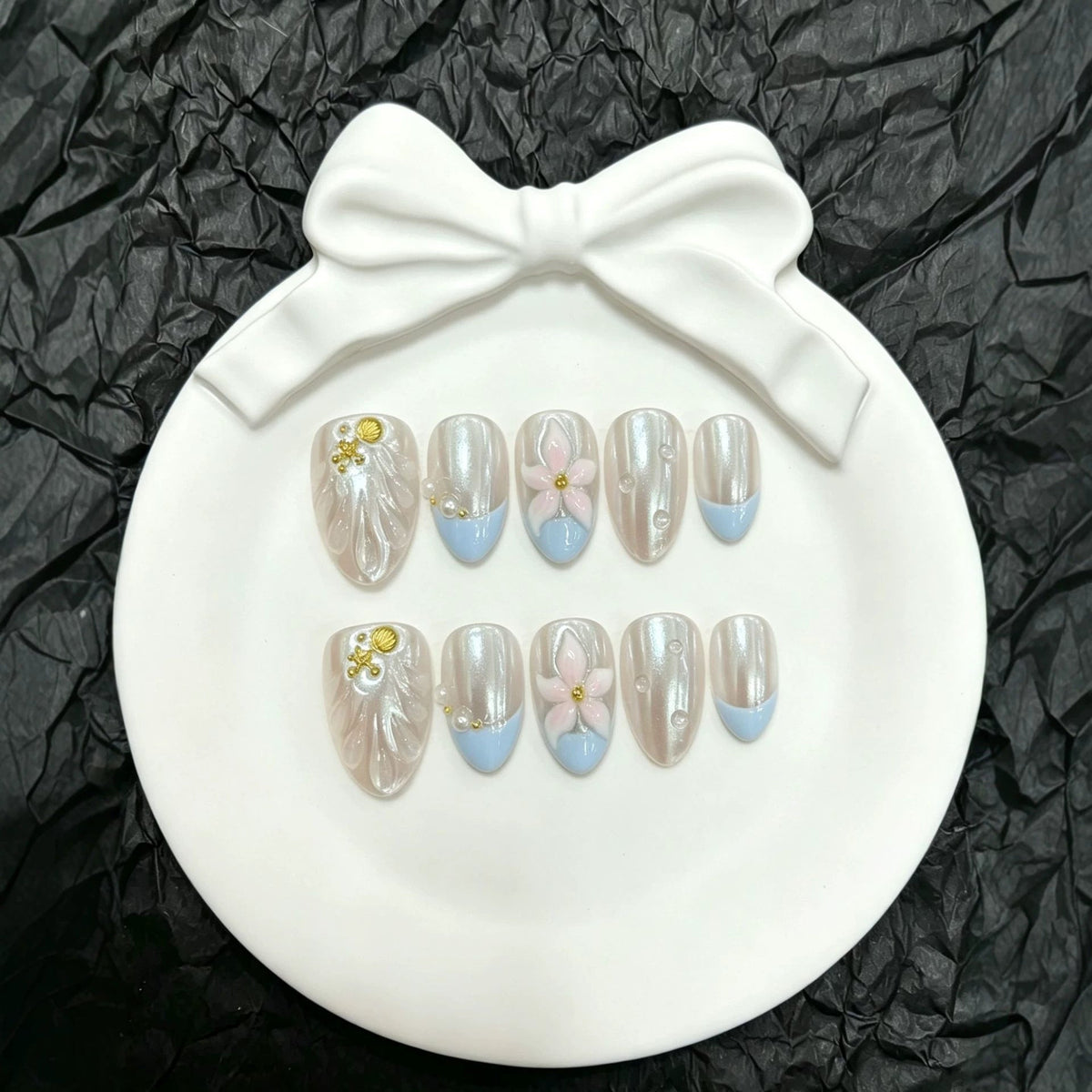 Set de uñas postizas press-on artesanales premium