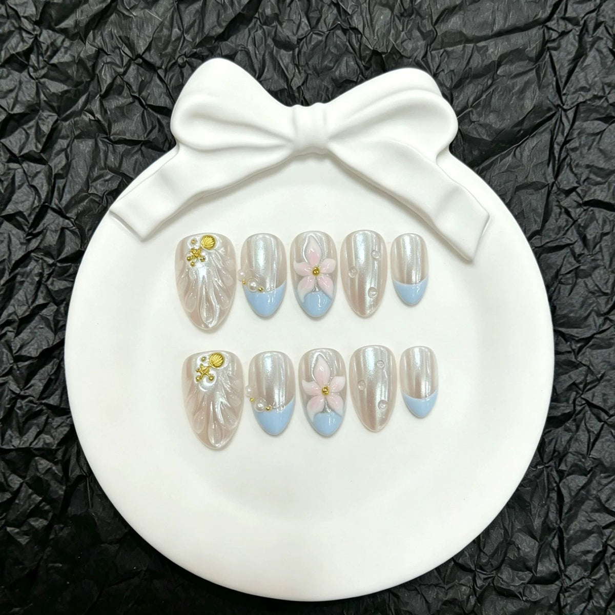 Set de uñas postizas press-on artesanales premium