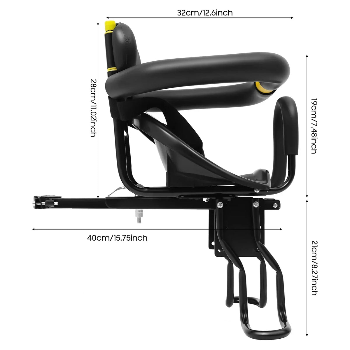 Silla de bebé delantera para bicicleta para niños pequeños (8 meses–6 años)