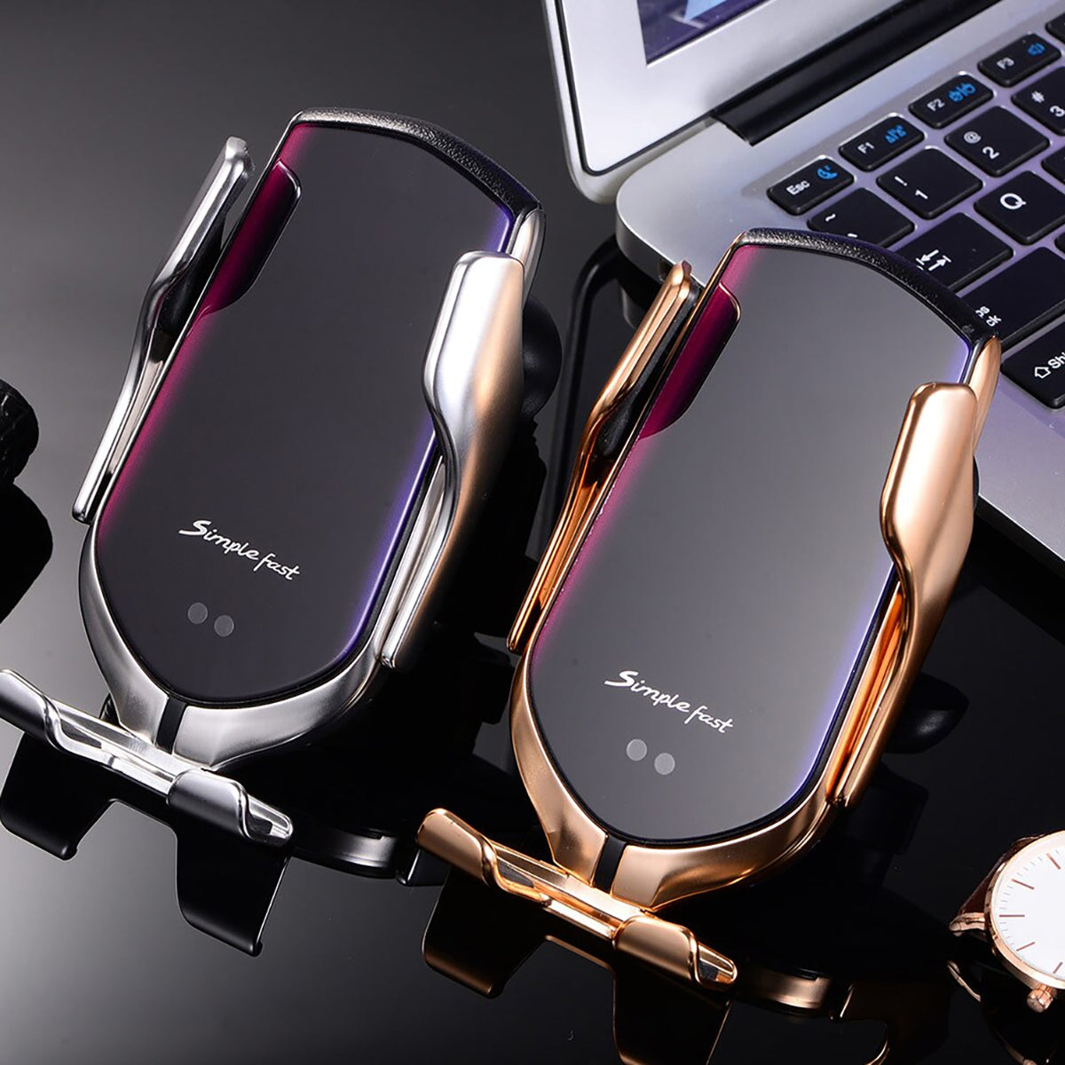 Soporte automático para móvil con cargador inalámbrico
