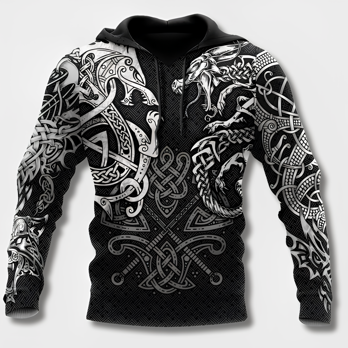 Sudadera con capucha de algodón para hombre de estilo vikingo