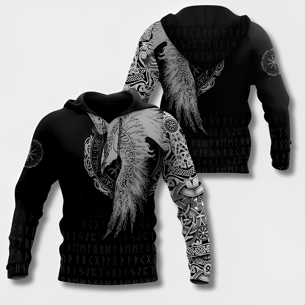Sudadera con capucha de algodón para hombre de estilo vikingo
