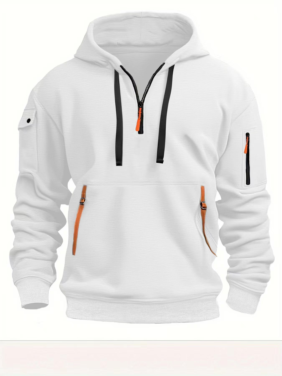 Sudadera con capucha y cremallera para hombre – Sudadera casual para actividades al aire libre