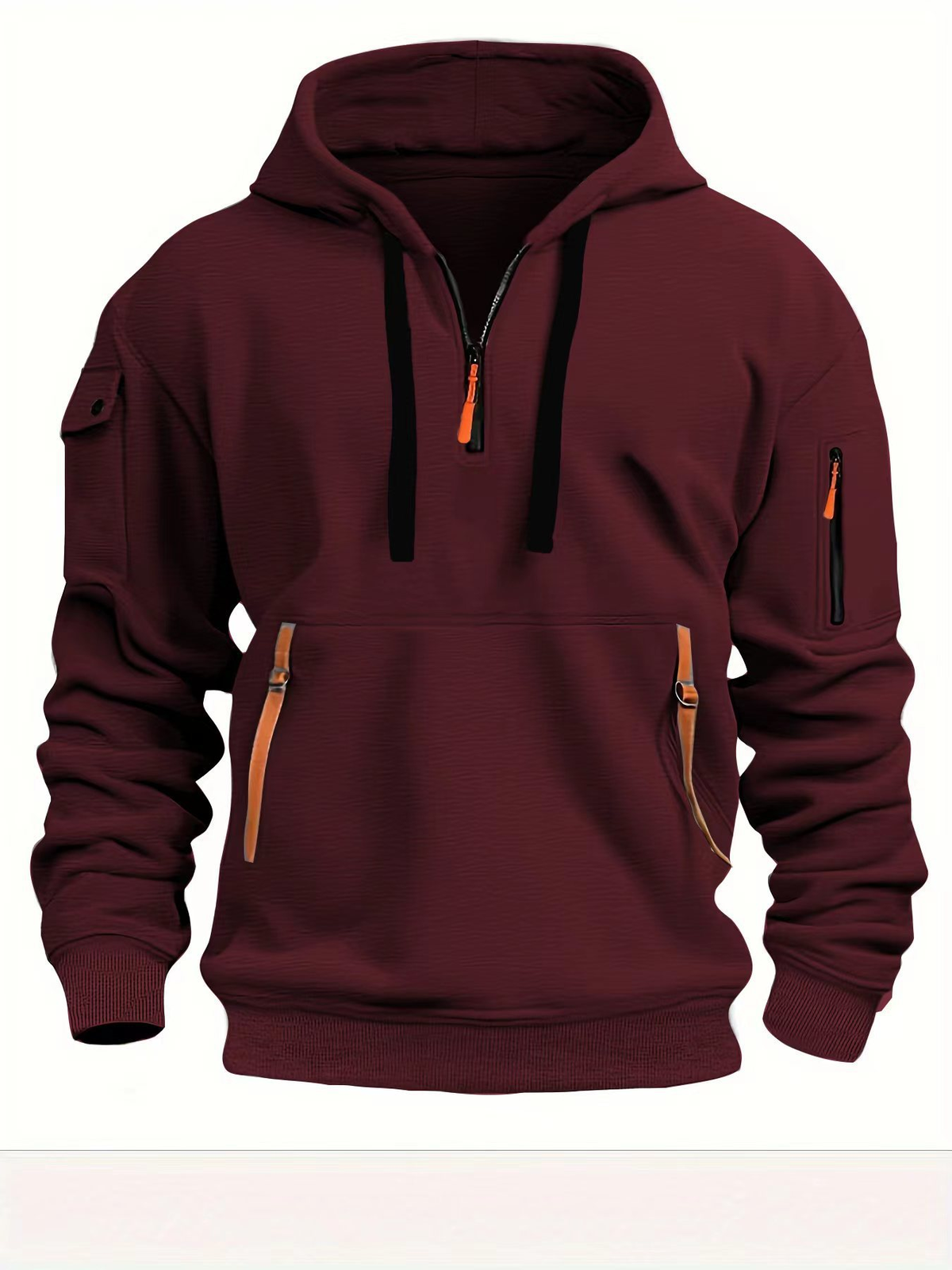 Sudadera con capucha y cremallera para hombre – Sudadera casual para actividades al aire libre