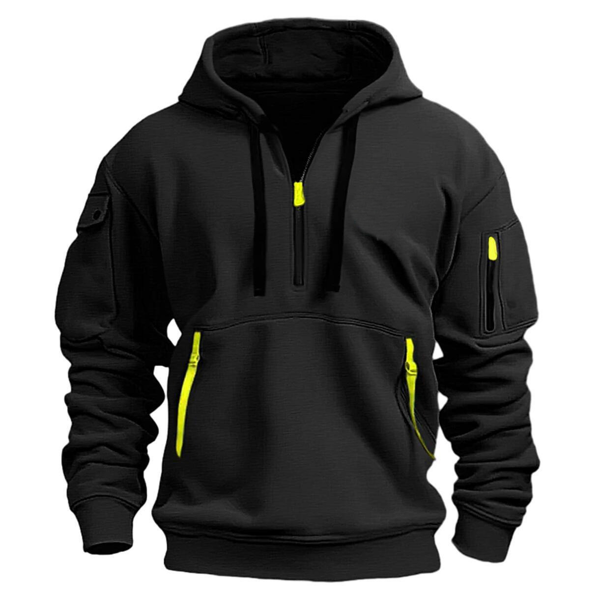 Sudadera con capucha y cremallera para hombre – Sudadera casual para actividades al aire libre