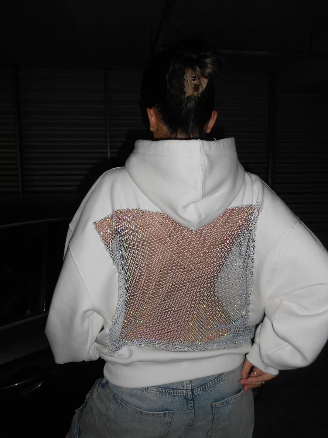 Sudadera con capucha y cristales