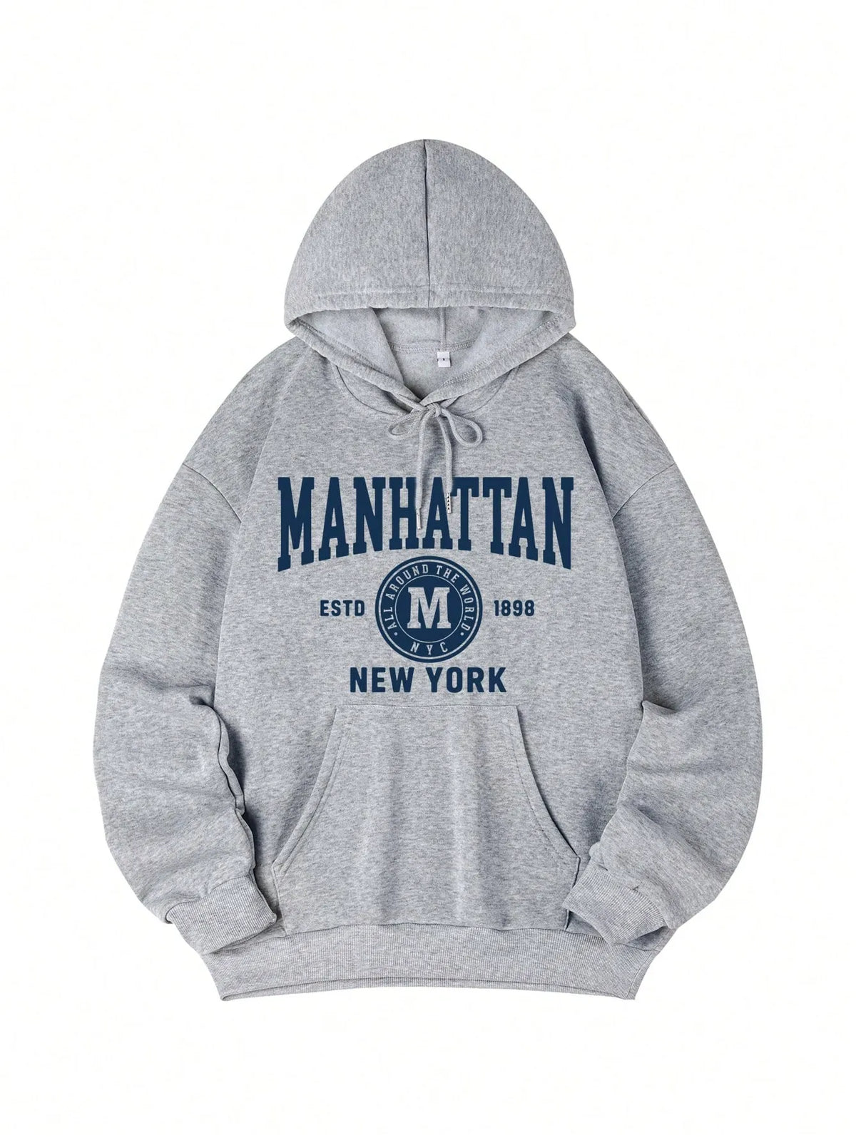 Sudadera informal para mujer con estampado de letras – Azul
