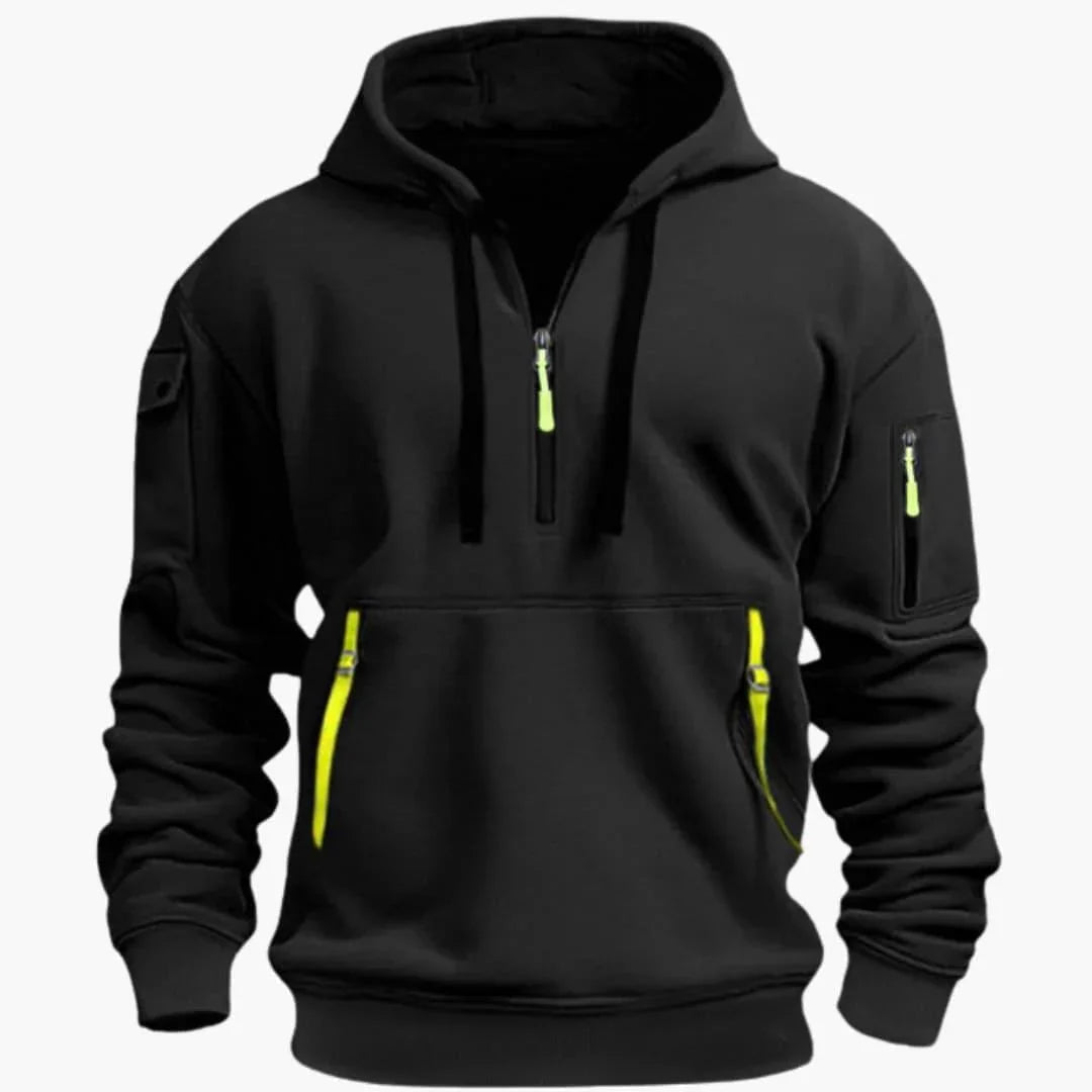 Sudadera para hombre con capucha ajustable y bolsillos con cremallera