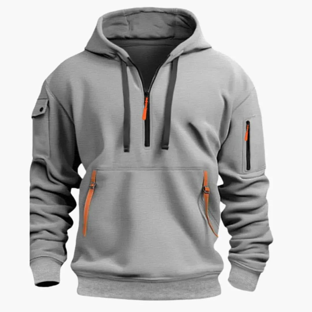Sudadera para hombre con capucha ajustable y bolsillos con cremallera