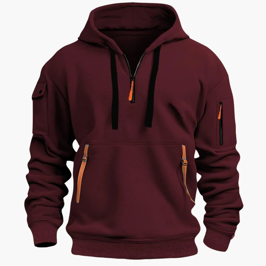 Sudadera para hombre con capucha ajustable y bolsillos con cremallera