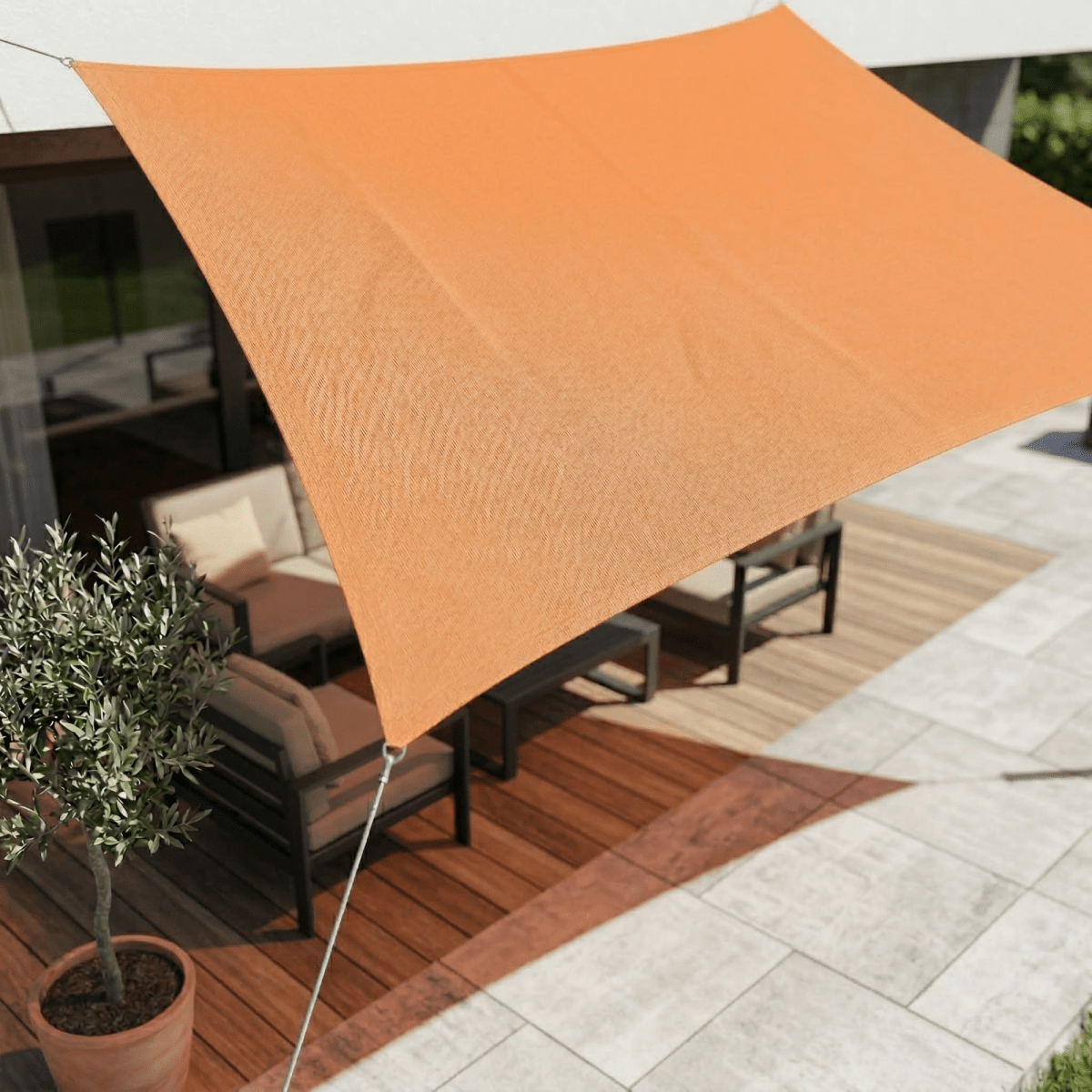 Toldo vela de sombra impermeable con protección UV para terraza y balcón