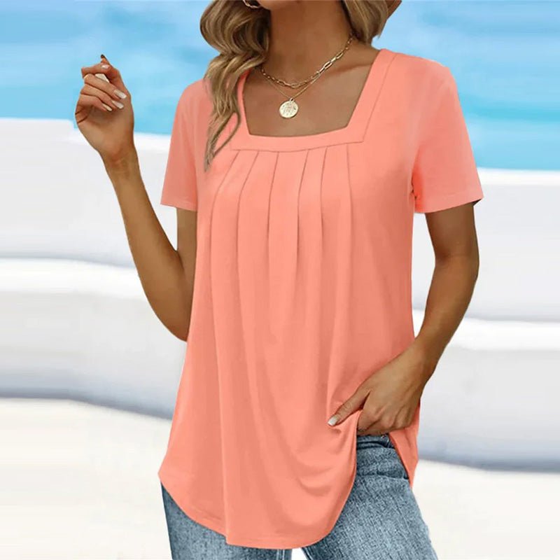 Top para mujer con pliegues y escote cuadrado