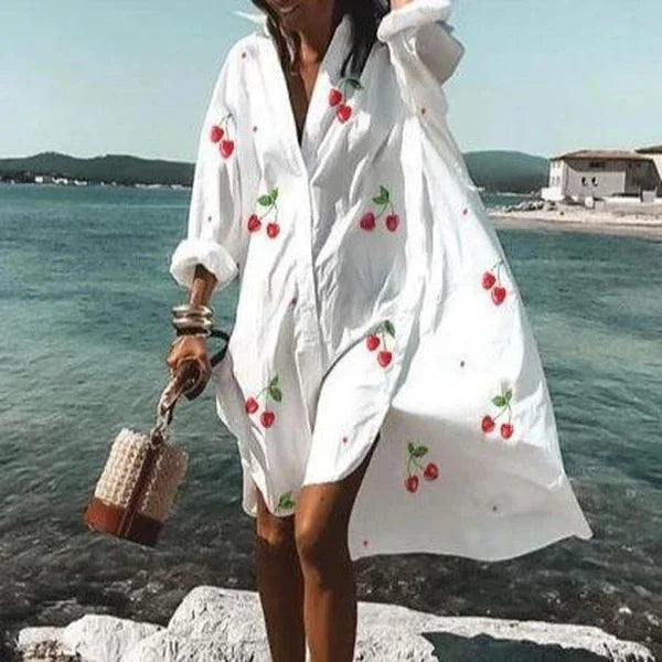 Top salida de playa de manga larga para mujer