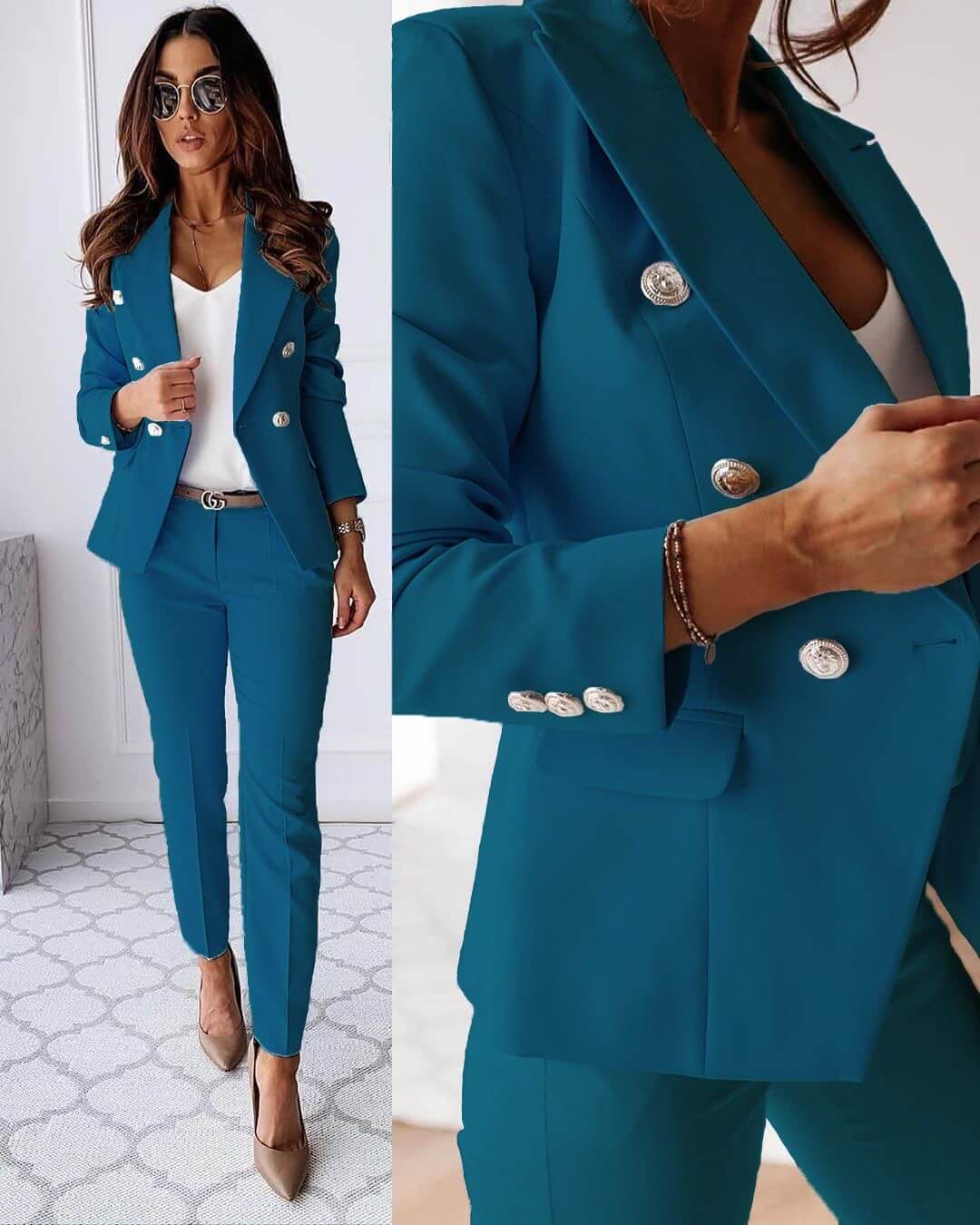 Traje de mujer: americana y elegante pantalón ajustado