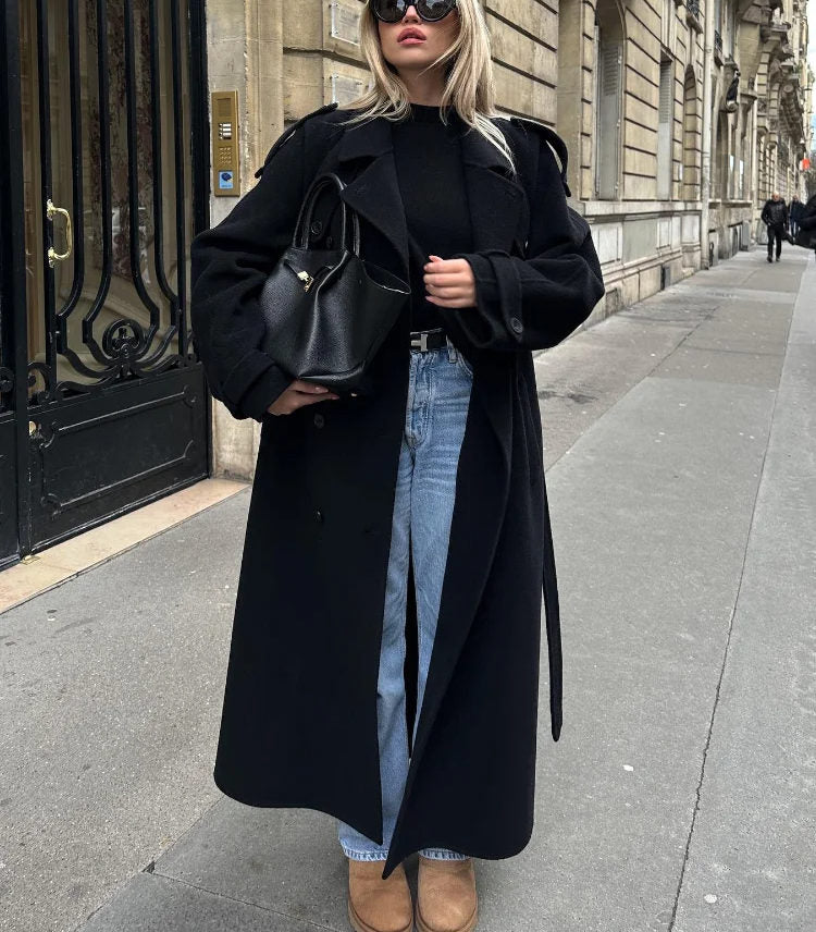Trench para mujer con doble abotonadura