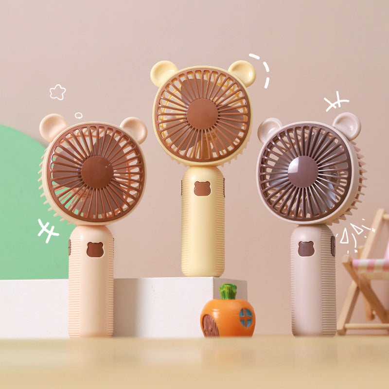 Ventilador de mano portátil unisex con adorable diseño de oso
