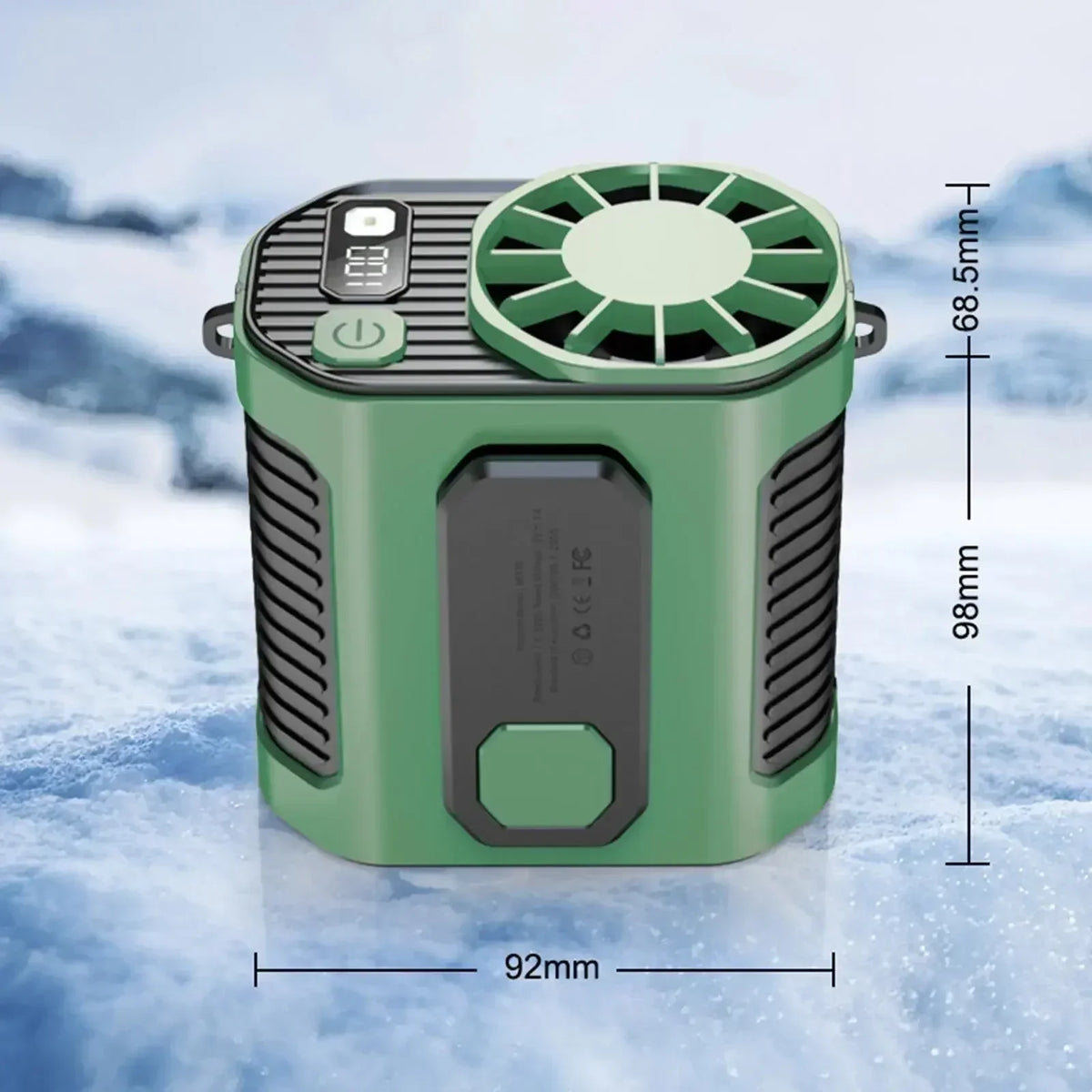 Ventilador portátil de cintura y cuello de 3600 mAh con potente flujo de aire, batería externa y luz LED para trabajo y actividades al aire libre