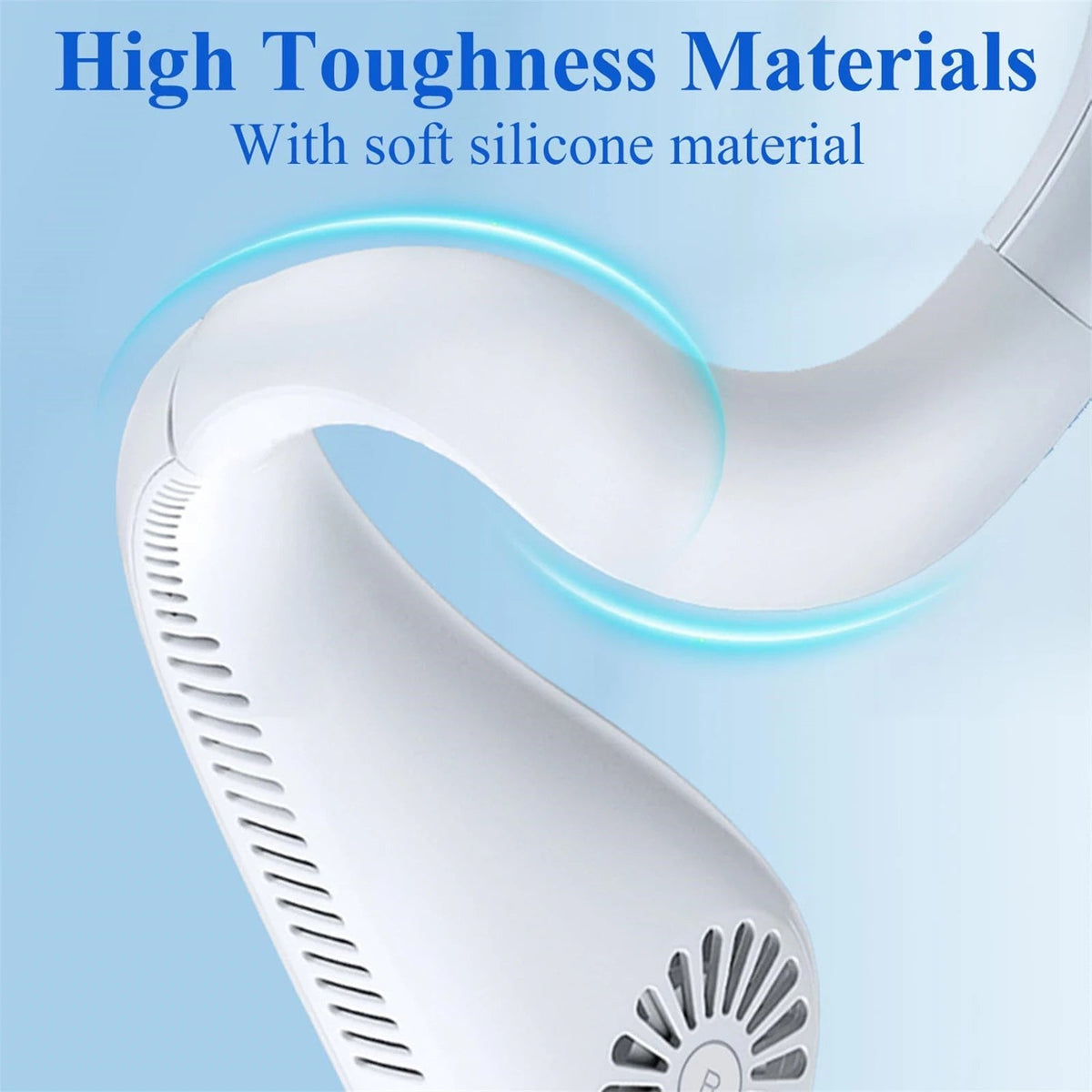 Ventilador portátil de cuello con flujo de aire envolvente de 360°