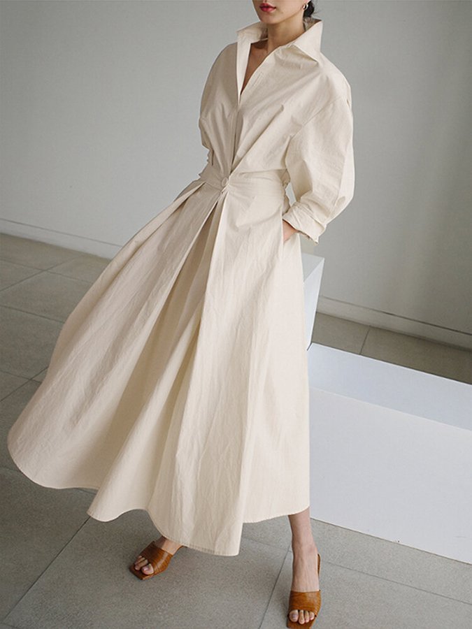 Vestido camisero elegante con botones