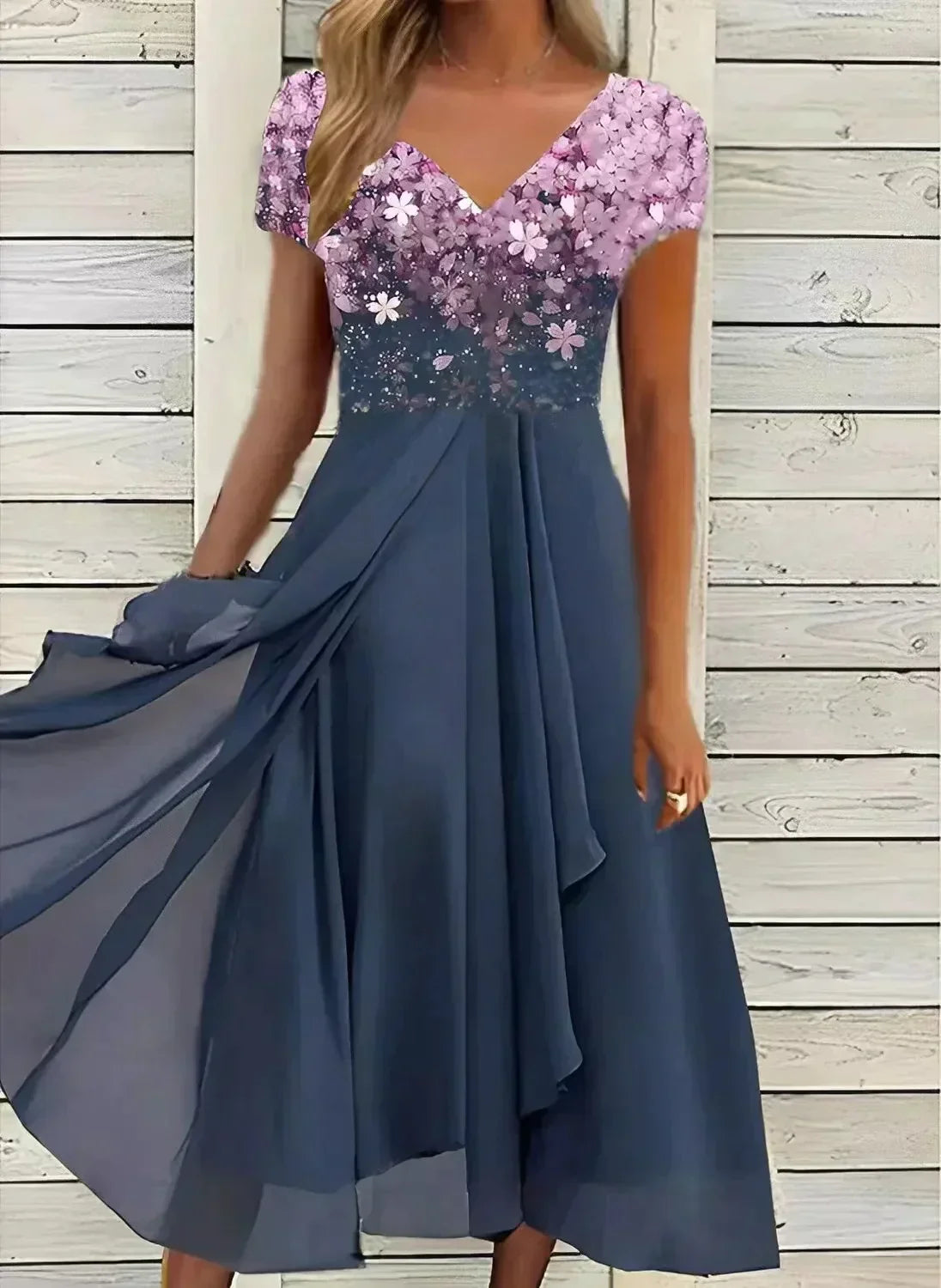 Vestido de fiesta en chifón ligero con caída elegante